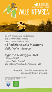 48^ Maratona della Valle Intrasca - Conferenza Stampa